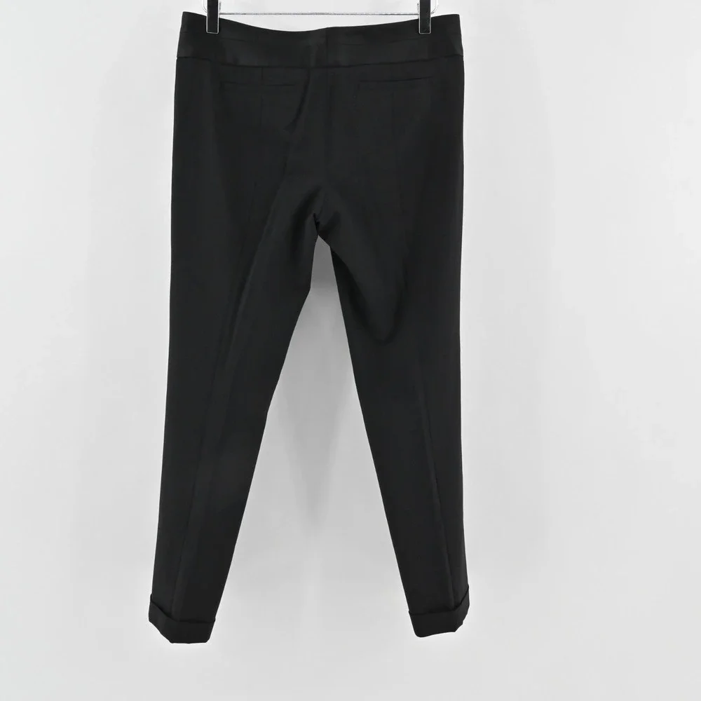 Cynthia Steffe Womens Wool Straight Trousers Size 8 Cuffed Black Pants Retro NEW